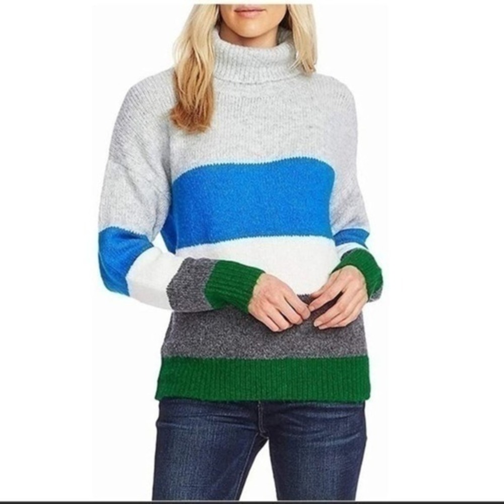 Vince Camuto Vivid Hues Peacock Turtleneck… - Picture 1 of 7